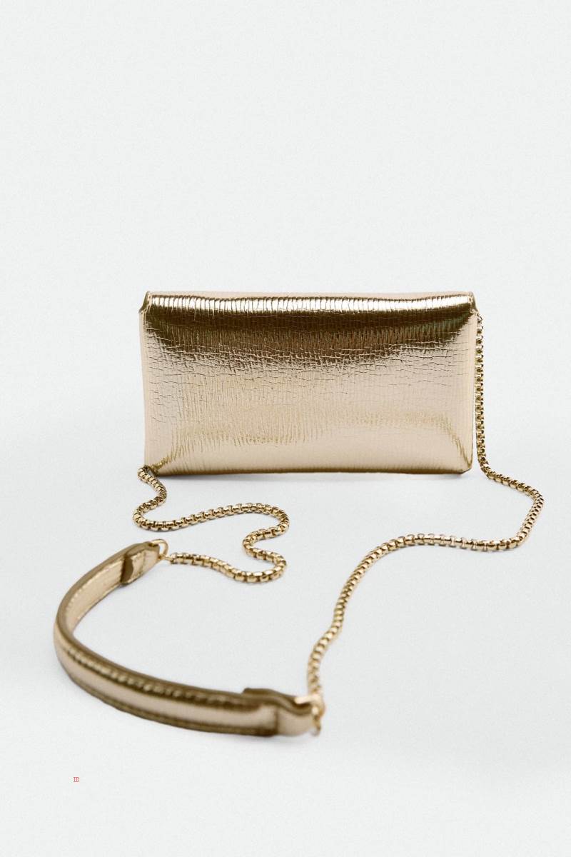 ZARA CROSSBODY Clutch Väska Dam Guld | RETGY-4210