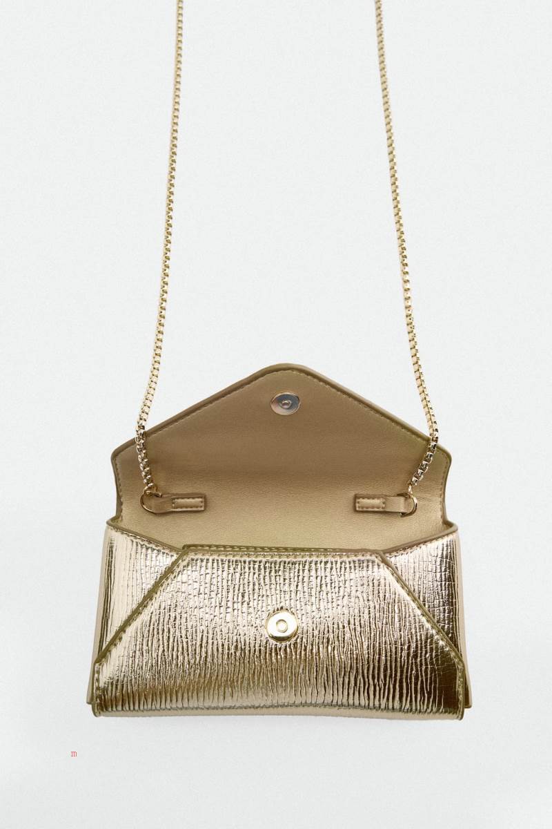 ZARA CROSSBODY Clutch Väska Dam Guld | RETGY-4210