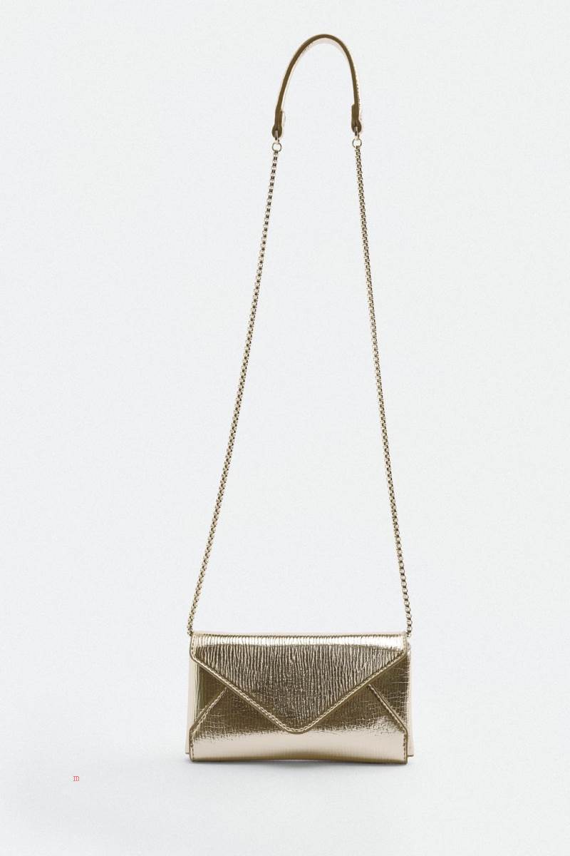 ZARA CROSSBODY Clutch Väska Dam Guld | RETGY-4210
