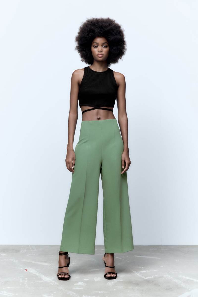 ZARA CULOTTE Byxor Dam Ljusmintgröna Gröna | EAPOB-3152