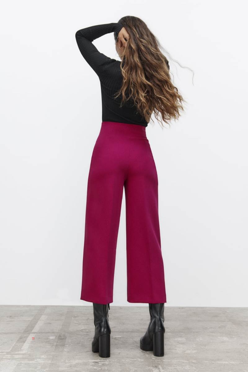 ZARA CULOTTE Byxor Dam Mörkfuchsia | HJZMV-0651