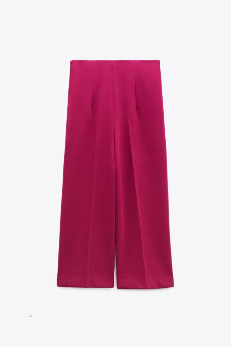 ZARA CULOTTE Byxor Dam Mörkfuchsia | HJZMV-0651