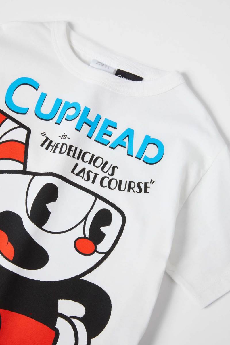 ZARA CUPHEAD © & TM STUDIO MDHR T-shirt Tjej Vita | QCVJF-9230