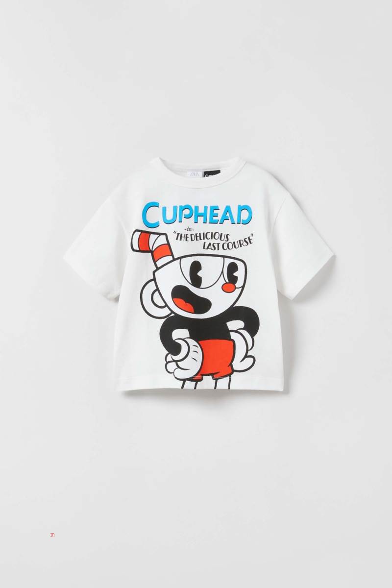 ZARA CUPHEAD © & TM STUDIO MDHR T-shirt Tjej Vita | QCVJF-9230
