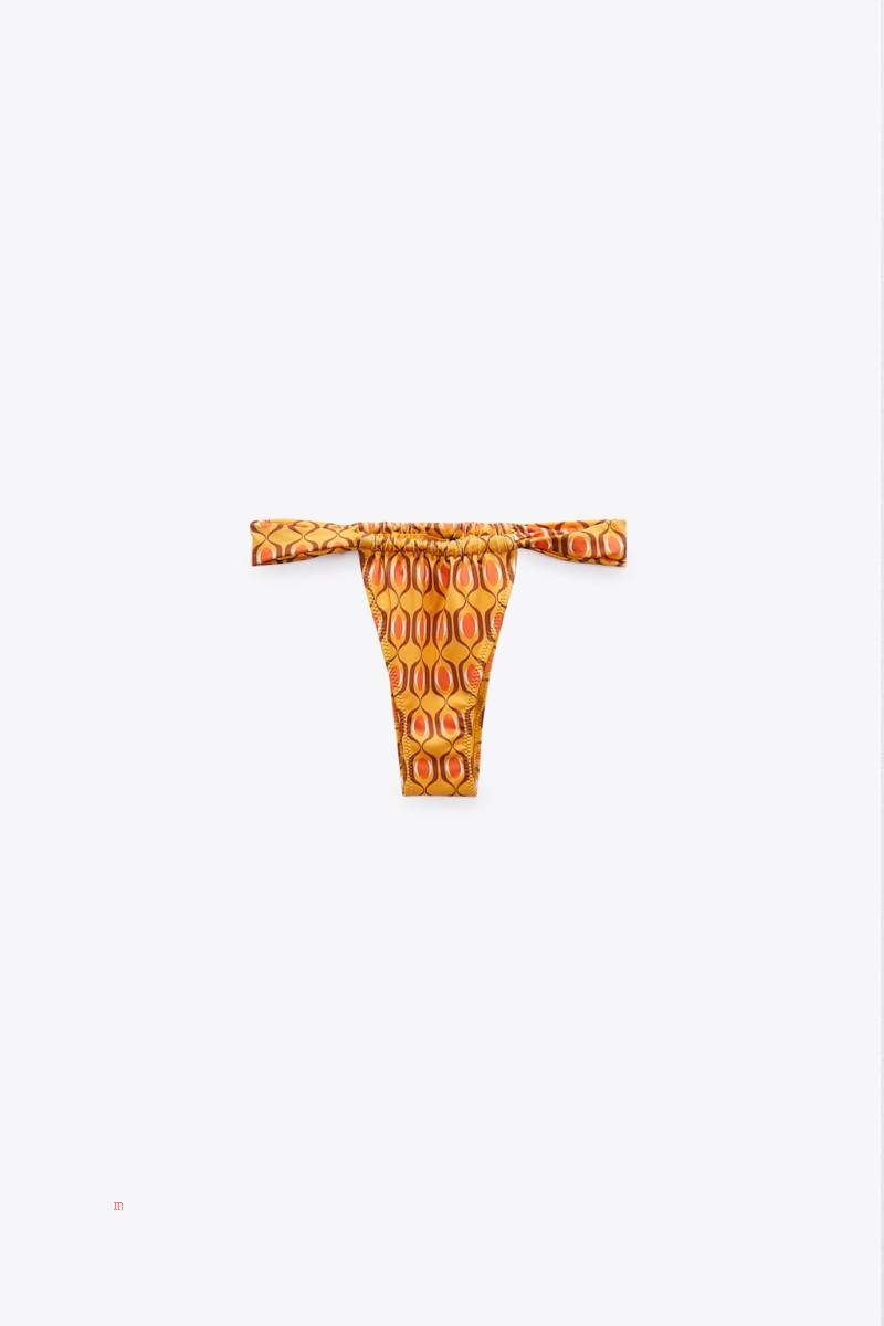 ZARA CURTAIN STRING BIKINI BOTTOMS Badkläder Dam Koppar | QJYTF-4910