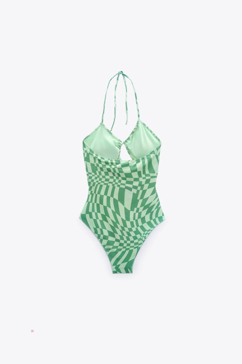 ZARA CUT-OUT Baddräkter Dam Gröna | MPEHL-7912