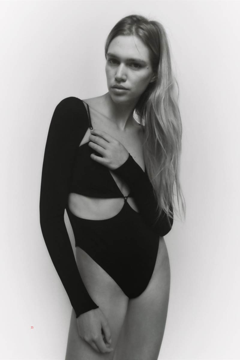 ZARA CUT-OUT Bodysuit Dam Svarta | PQYLD-0314