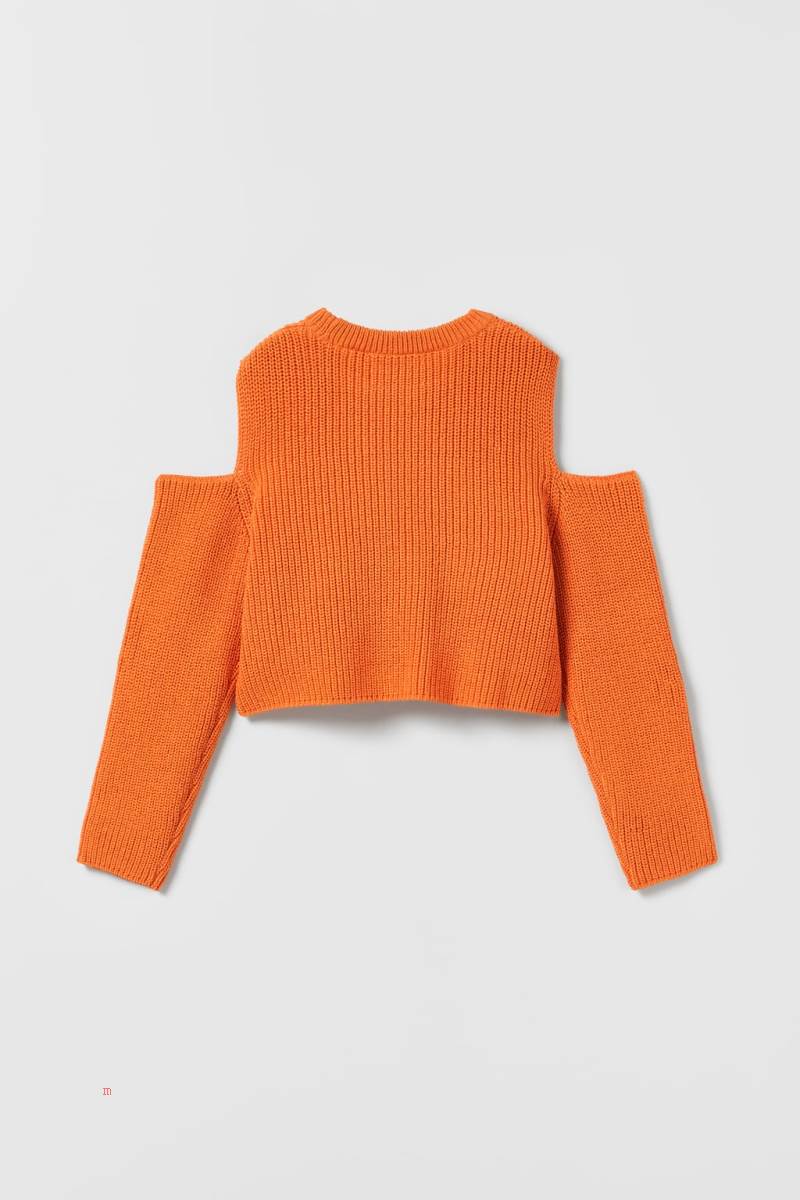 ZARA CUT-OUT KNIT Tröjor Tjej Orange | UWAMX-3746