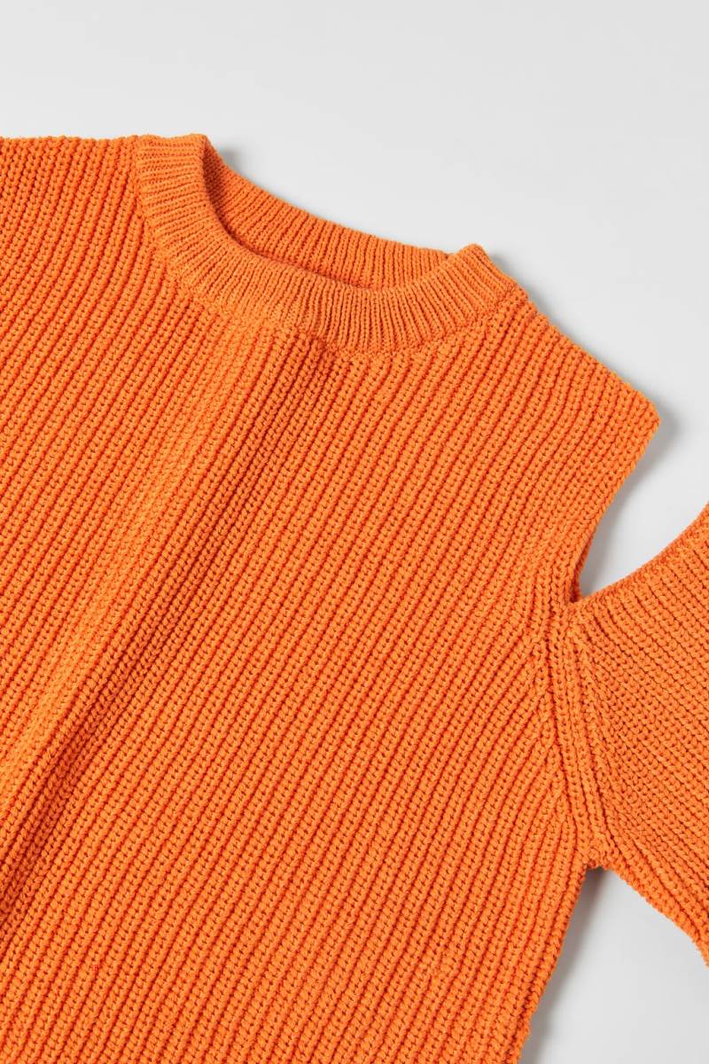 ZARA CUT-OUT KNIT Tröjor Tjej Orange | UWAMX-3746