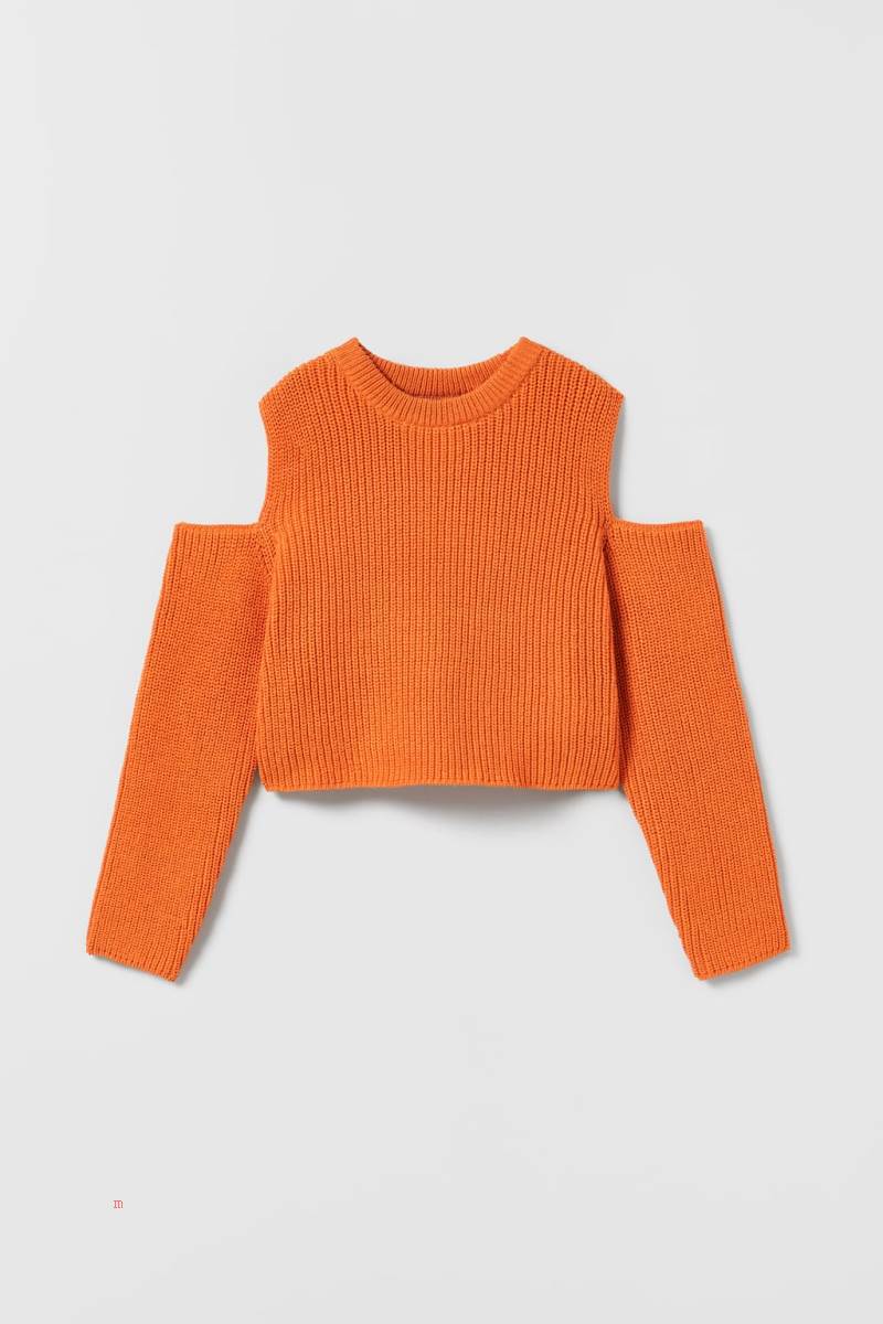 ZARA CUT-OUT KNIT Tröjor Tjej Orange | UWAMX-3746