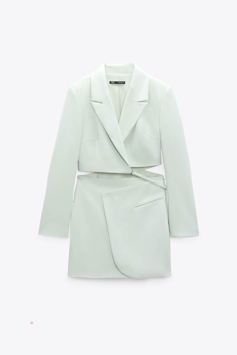 ZARA CUT-OUT SHORT Klänning Dam Gröna | ENDJS-1758