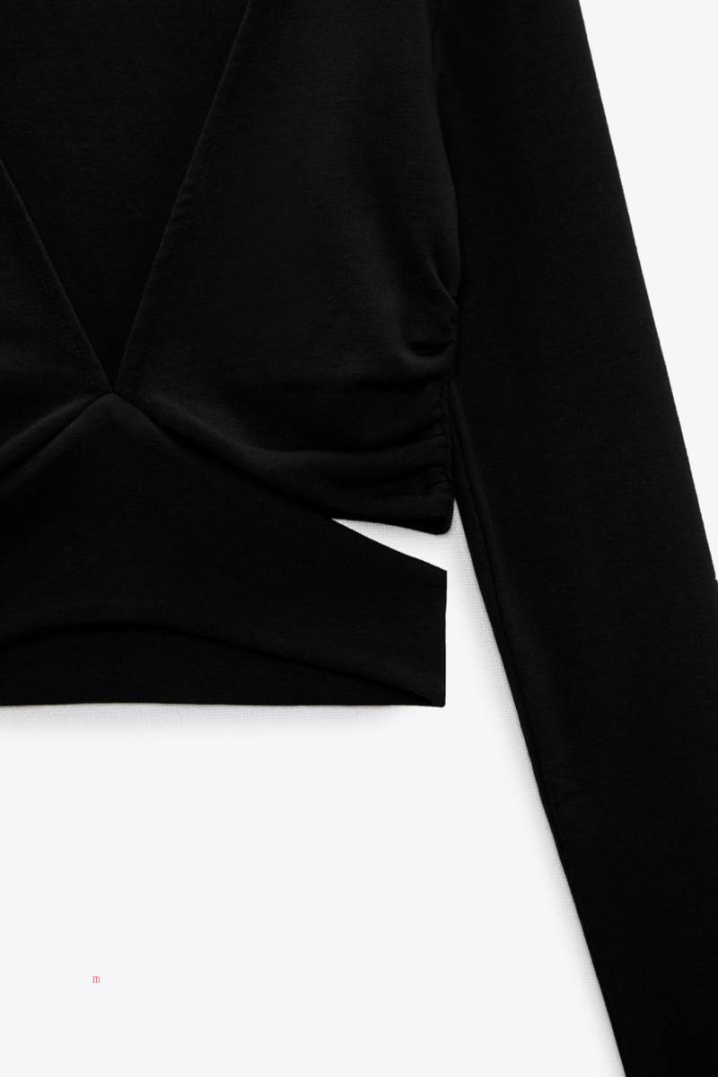 ZARA CUT-OUT TOP Crop Top Dam Svarta | MYHNF-2078