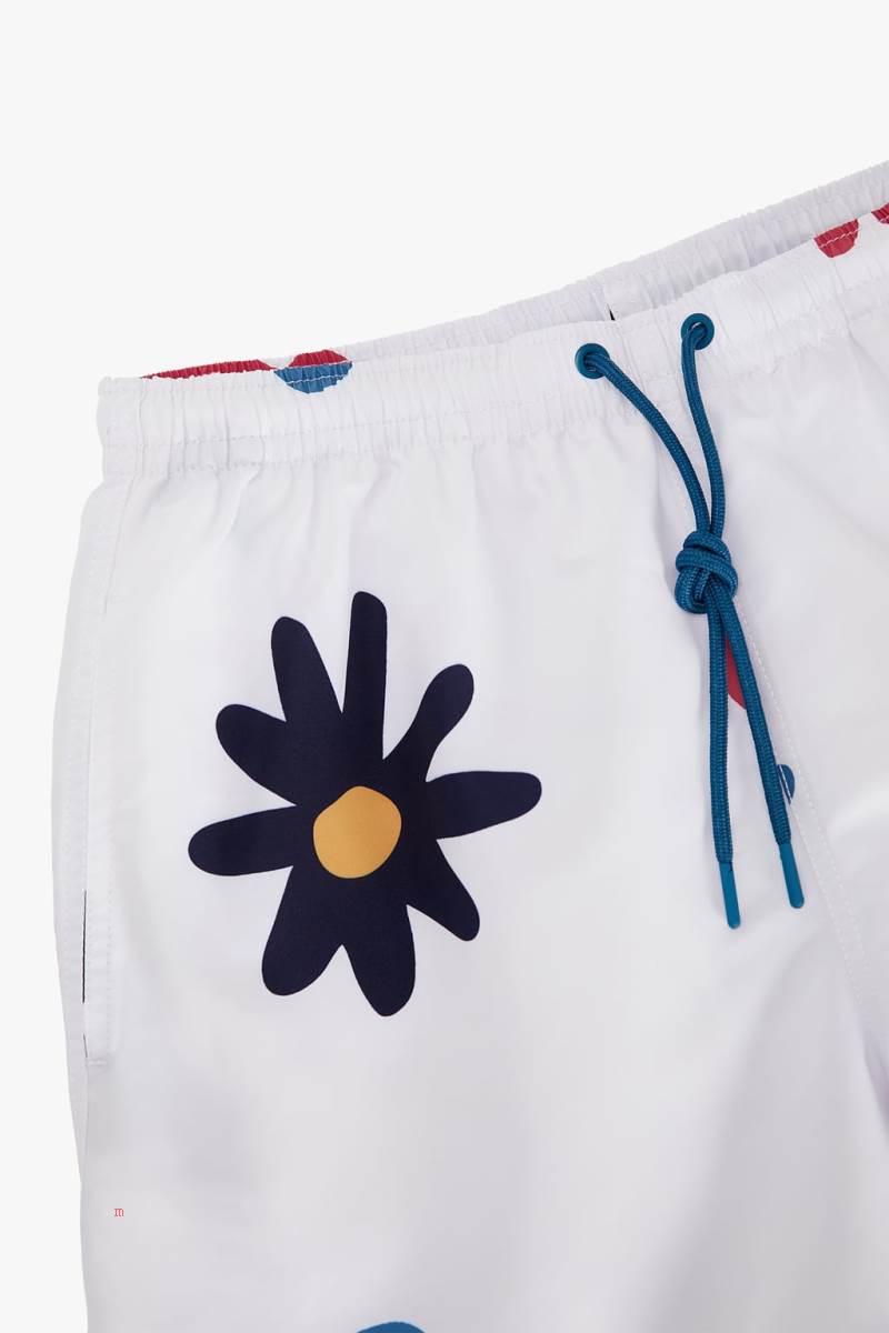 ZARA DAISY PRINT SWIMMING TRUNKS Badkläder Herr Vita | UHINE-2579