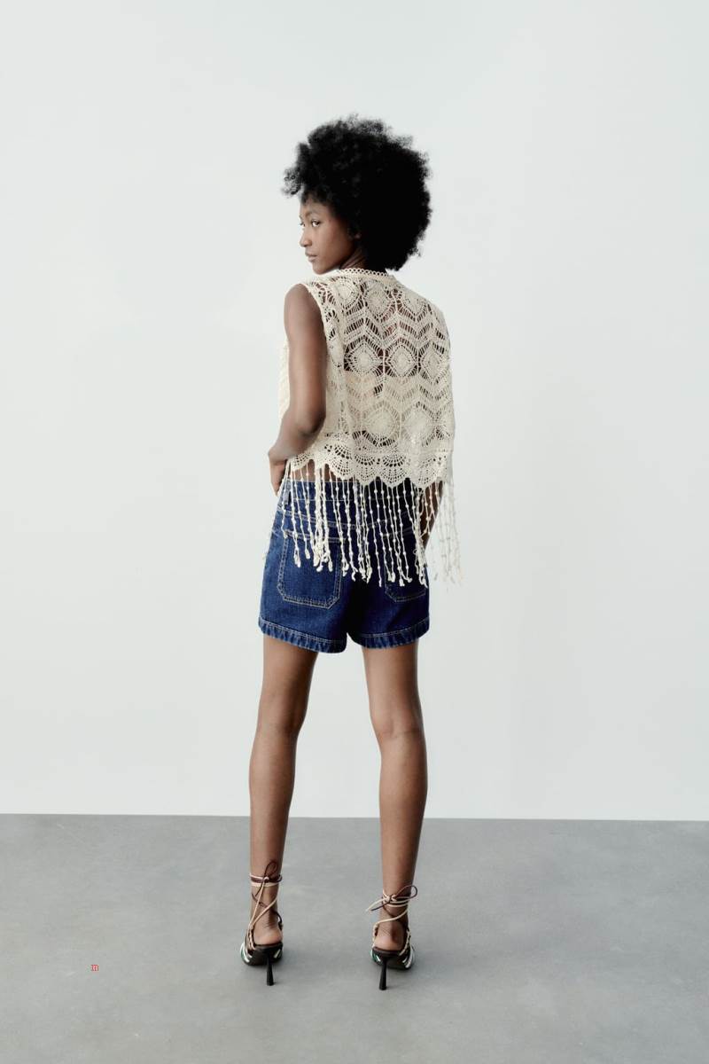 ZARA DENIM WITH BUTTONS Shorts Dam Blå | AIYHL-8734