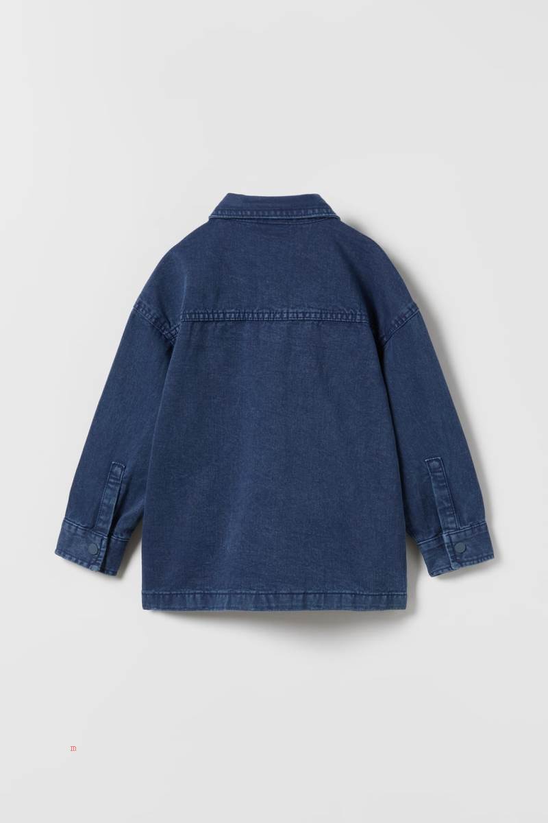 ZARA DENIM WITH PATCHES Övertröja Pojke Marinblå Blå | HEVYN-8610