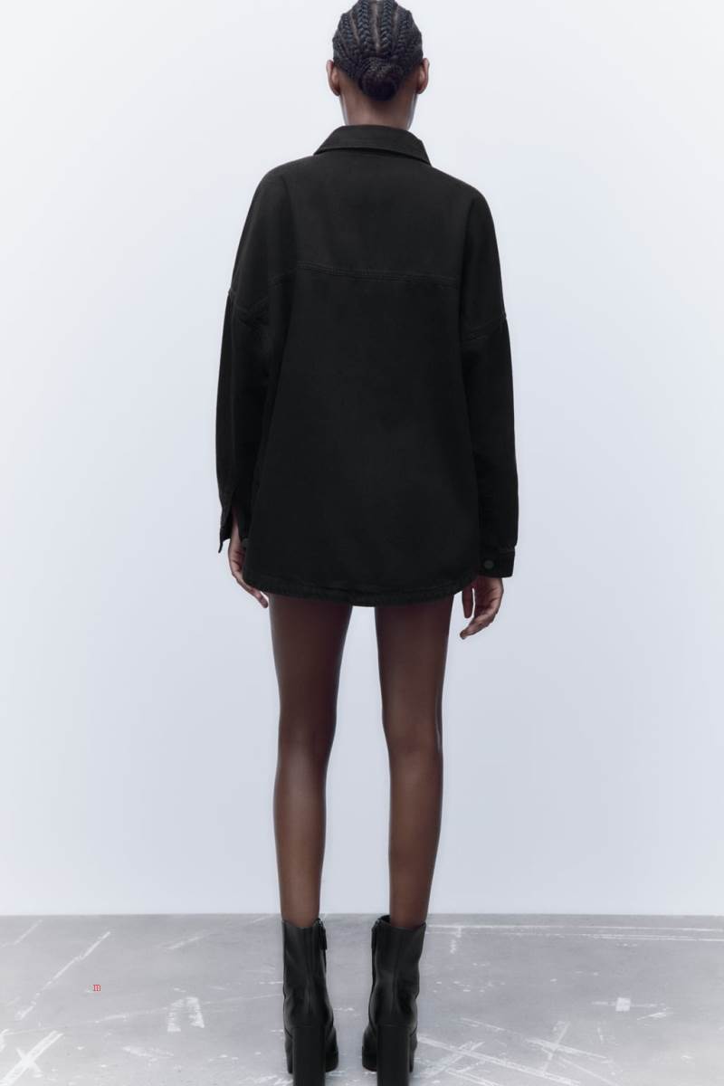 ZARA DENIM WITH POCKETS Övertröja Dam Mörkgrå | PNJEZ-3189