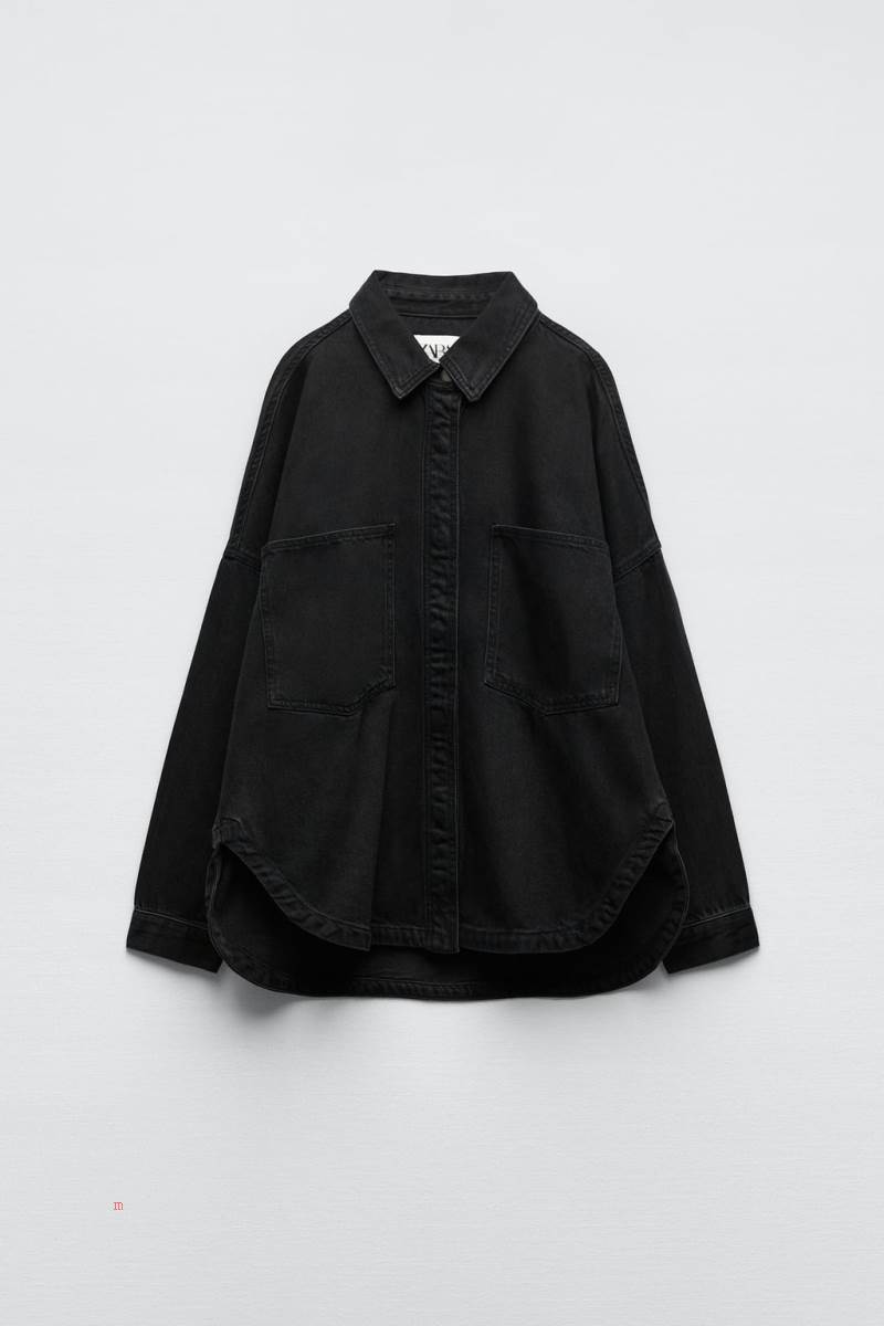 ZARA DENIM WITH POCKETS Övertröja Dam Mörkgrå | PNJEZ-3189