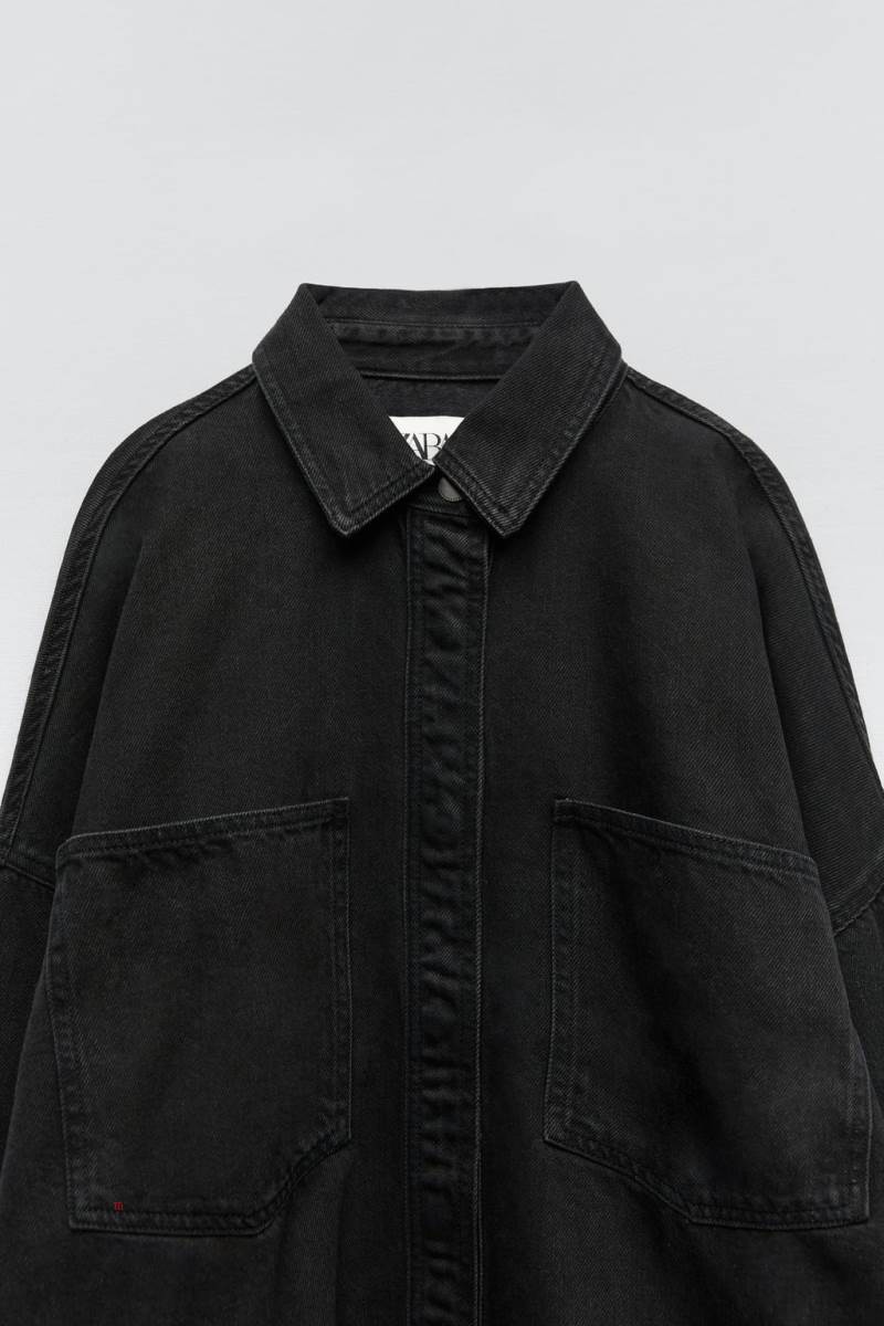 ZARA DENIM WITH POCKETS Övertröja Dam Mörkgrå | PNJEZ-3189
