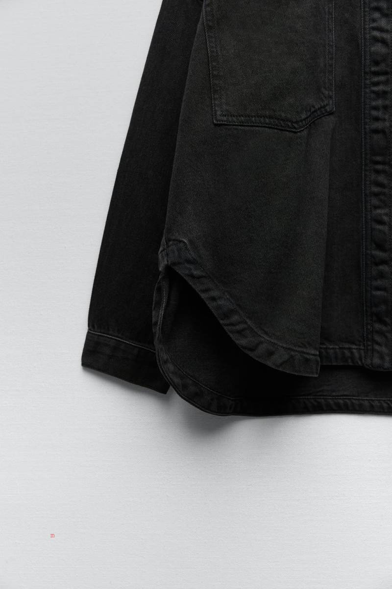 ZARA DENIM WITH POCKETS Övertröja Dam Mörkgrå | PNJEZ-3189
