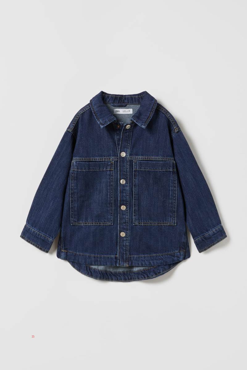 ZARA DENIM WITH TOPSTITCHING Övertröja Tjej Blå | ZHLRX-4736