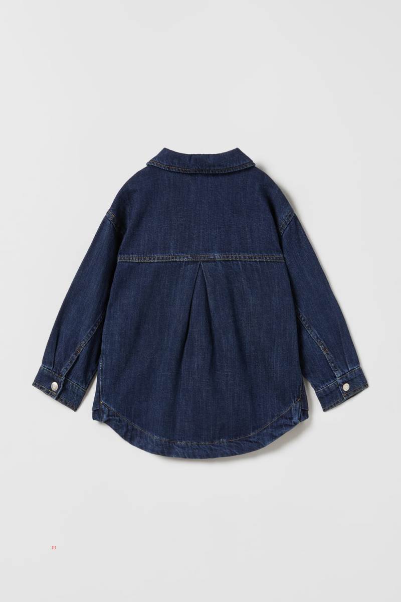 ZARA DENIM WITH TOPSTITCHING Övertröja Tjej Blå | ZHLRX-4736