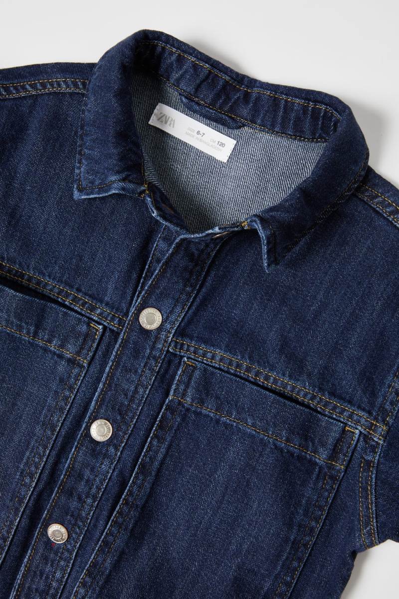 ZARA DENIM WITH TOPSTITCHING Övertröja Tjej Blå | ZHLRX-4736