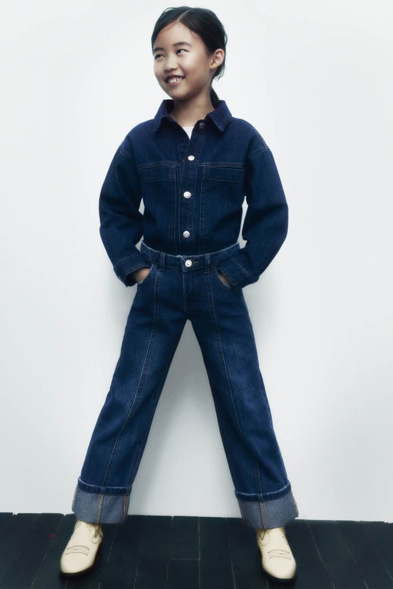 ZARA DENIM WITH TOPSTITCHING Övertröja Tjej Blå | ZHLRX-4736