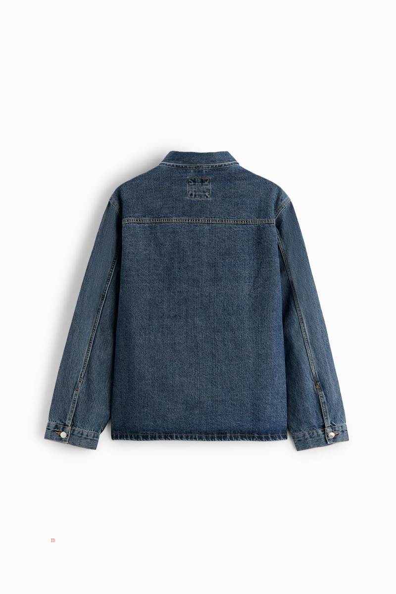 ZARA DENIM Övertröja Herr Blå | JSEYL-2807