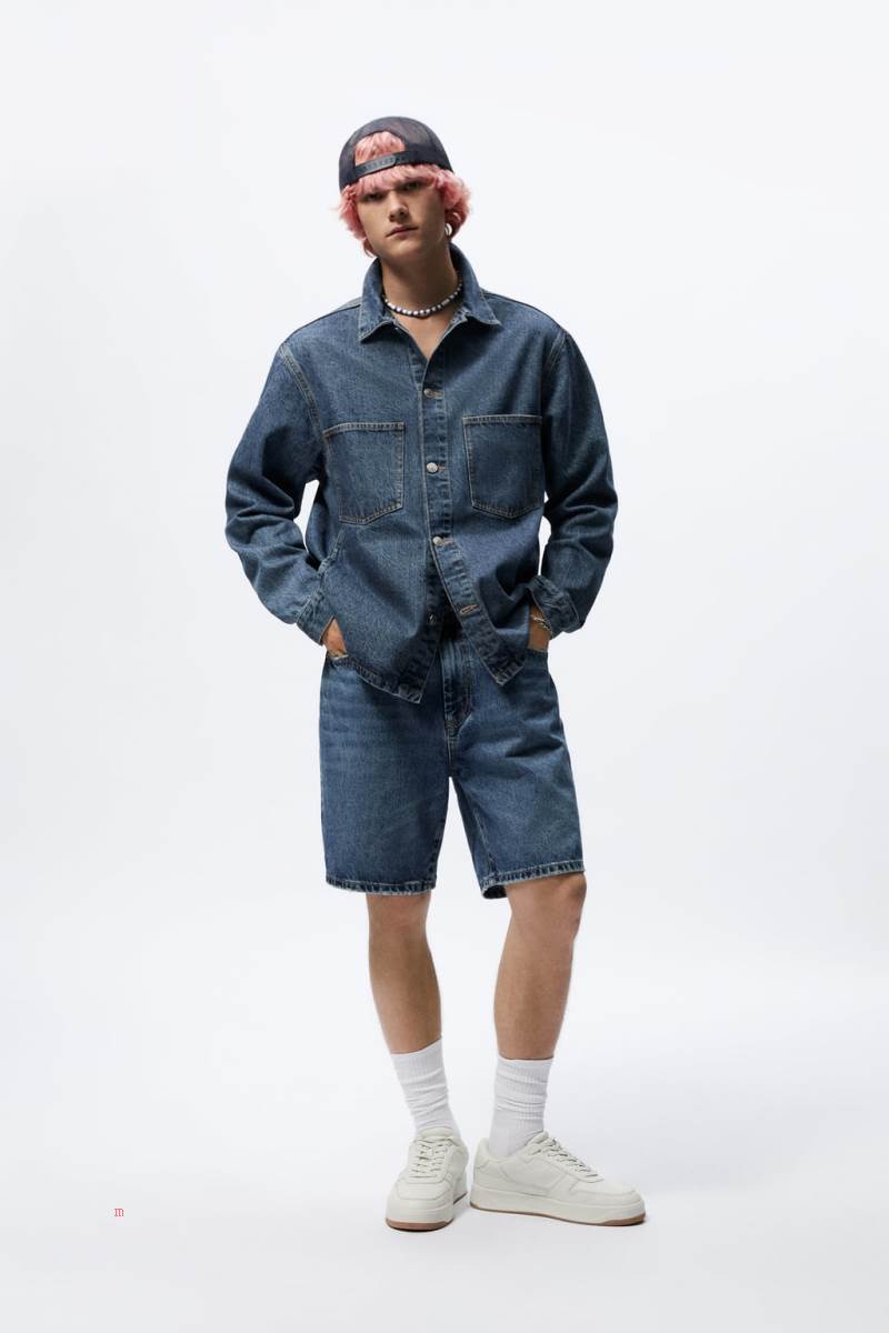 ZARA DENIM Övertröja Herr Blå | JSEYL-2807
