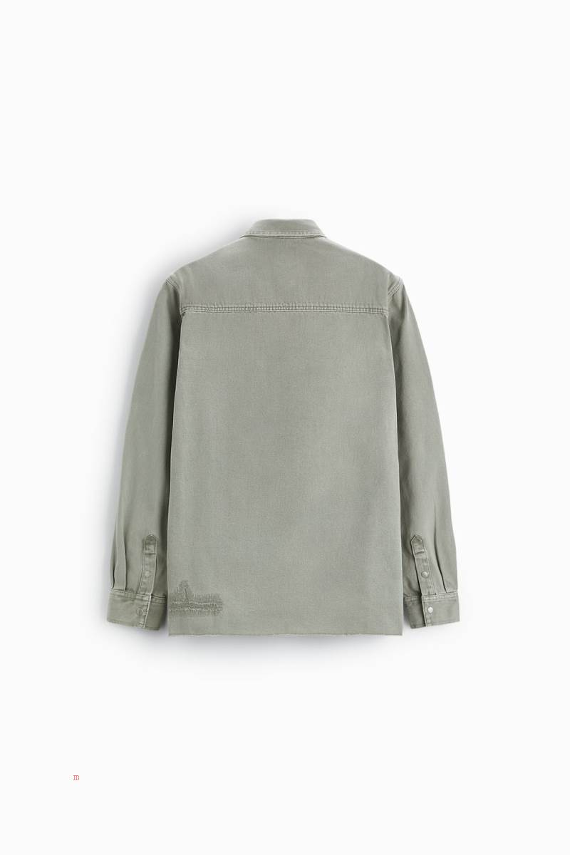 ZARA DENIM Övertröja Herr Khaki | RKQGP-0736