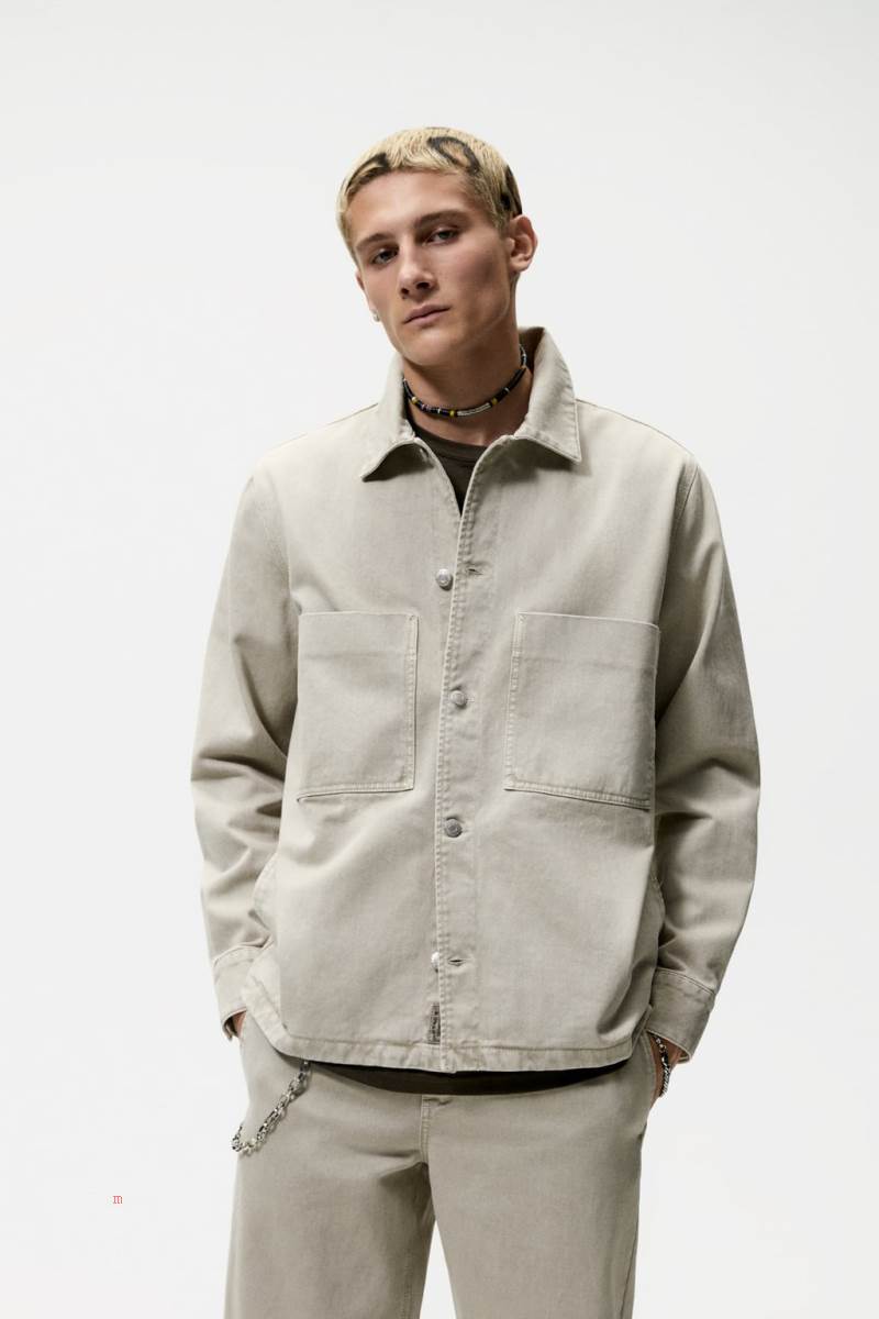 ZARA DENIM Övertröja Herr Ljuskhaki | YWFCK-1364