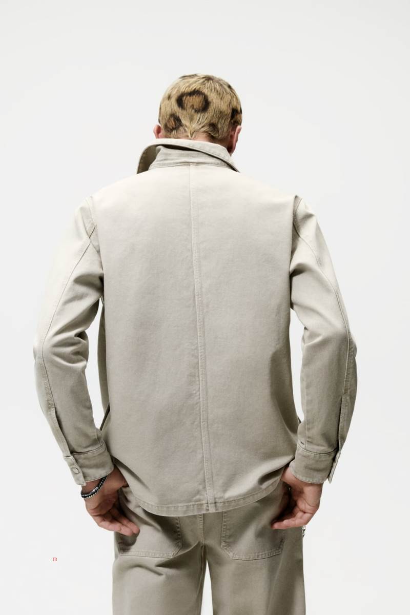 ZARA DENIM Övertröja Herr Ljuskhaki | YWFCK-1364