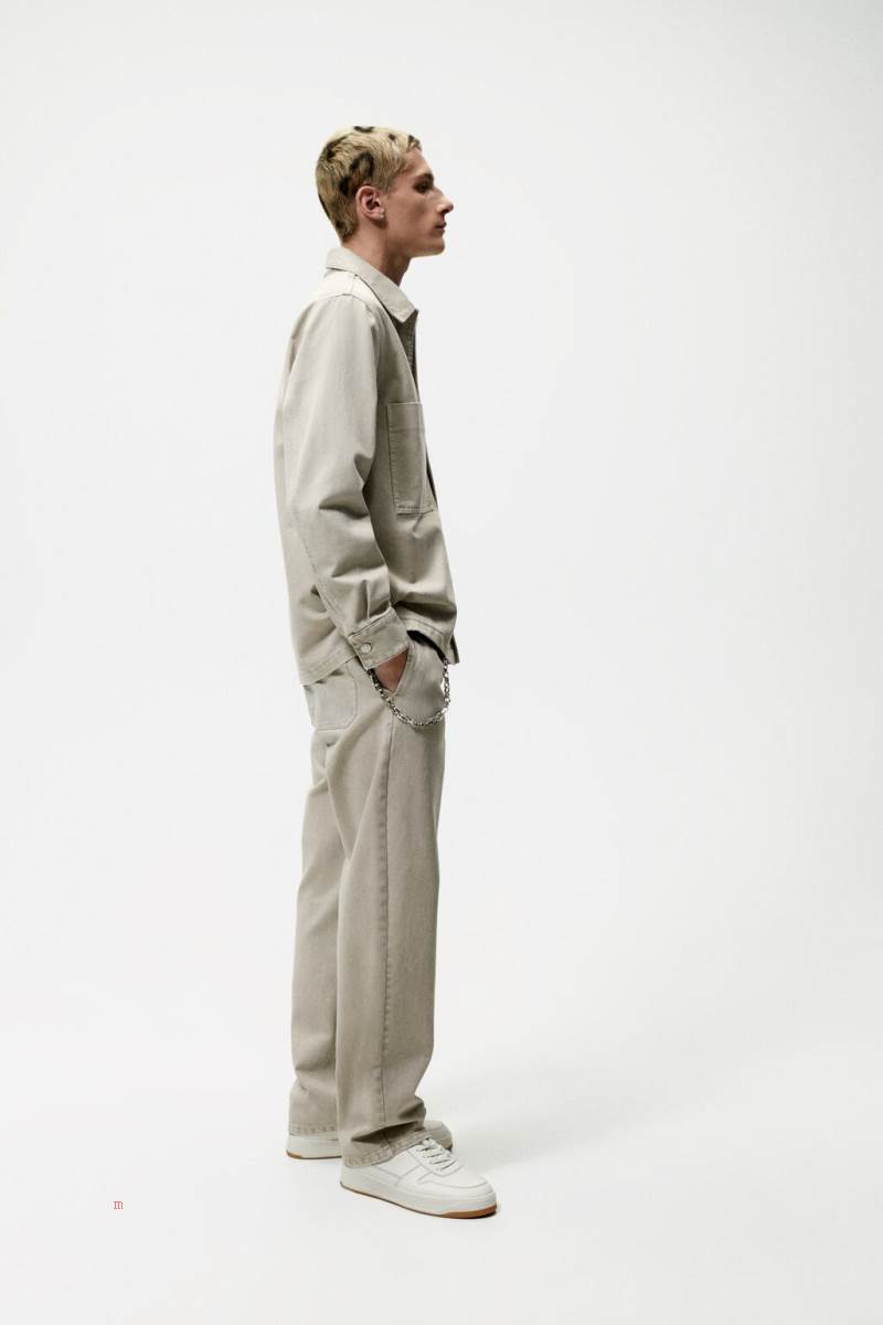 ZARA DENIM Övertröja Herr Ljuskhaki | YWFCK-1364