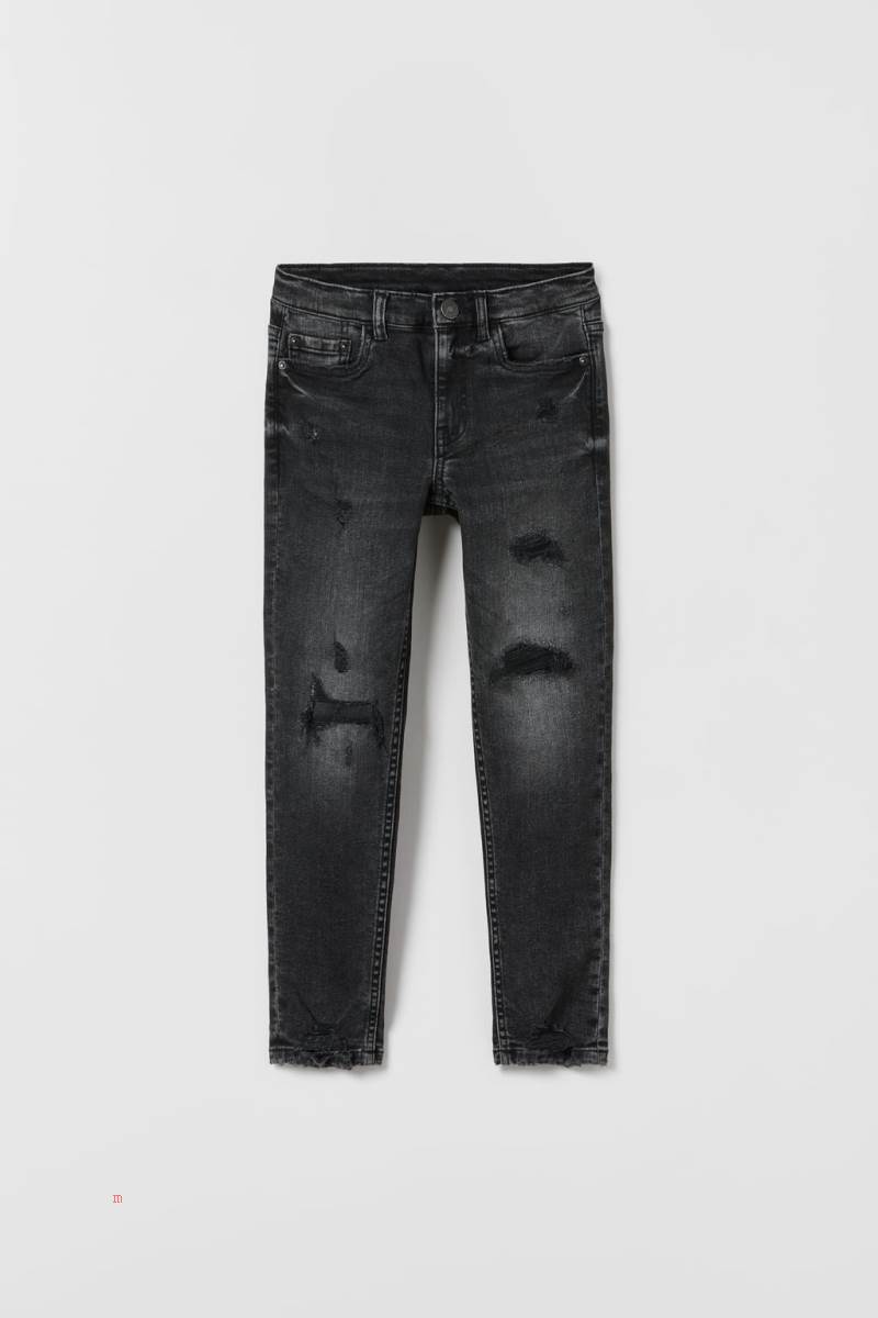 ZARA DESTROYED SKINNY Jeans Pojke Svarta | UTCZJ-5148