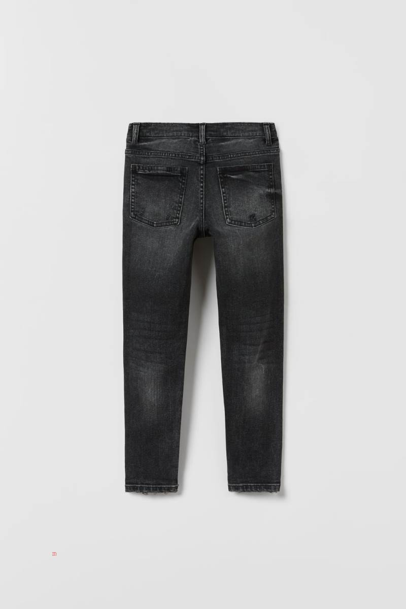 ZARA DESTROYED SKINNY Jeans Pojke Svarta | UTCZJ-5148