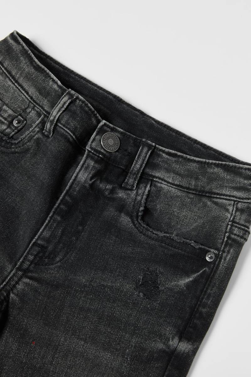 ZARA DESTROYED SKINNY Jeans Pojke Svarta | UTCZJ-5148