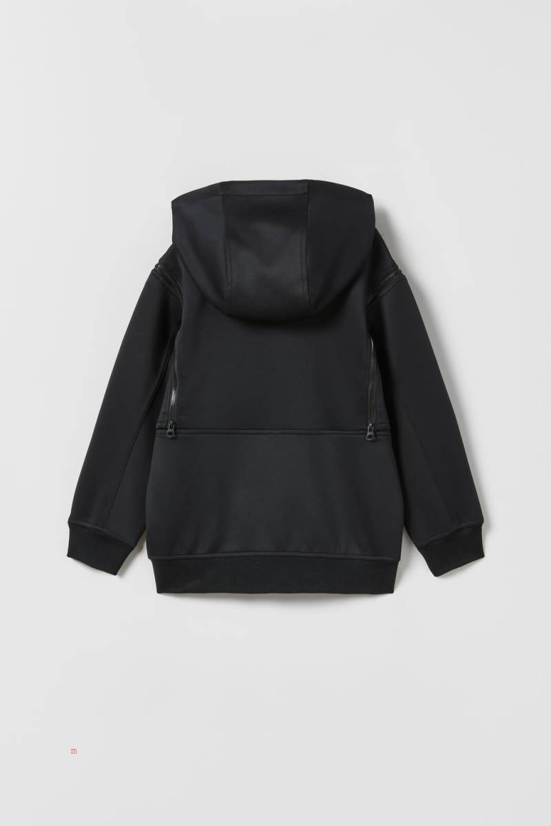 ZARA DETACHABLE SPORTY Jacka Pojke Svarta | TMZYL-4082