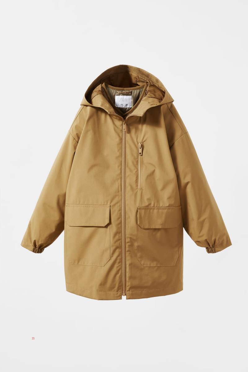 ZARA DETACHABLE WATER-REPELLENT PARKA Vinterjackor Pojke Bruna | QUSPE-5971