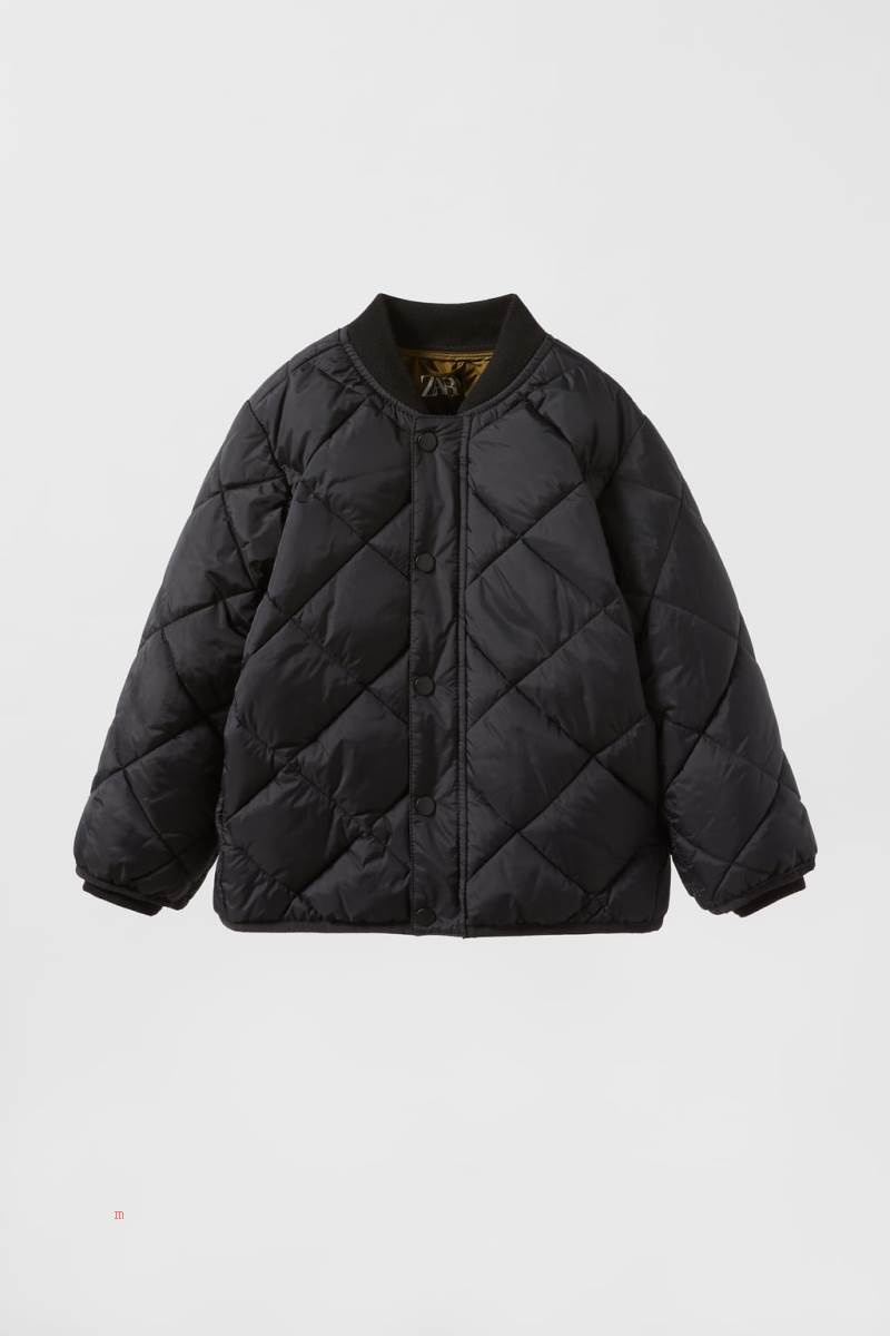 ZARA DIAMOND Quiltad Jacka Pojke Svarta | FSVGZ-4012