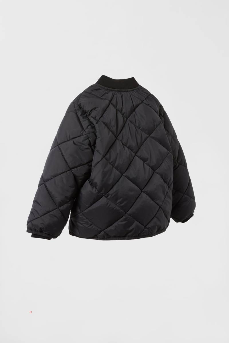 ZARA DIAMOND Quiltad Jacka Pojke Svarta | FSVGZ-4012