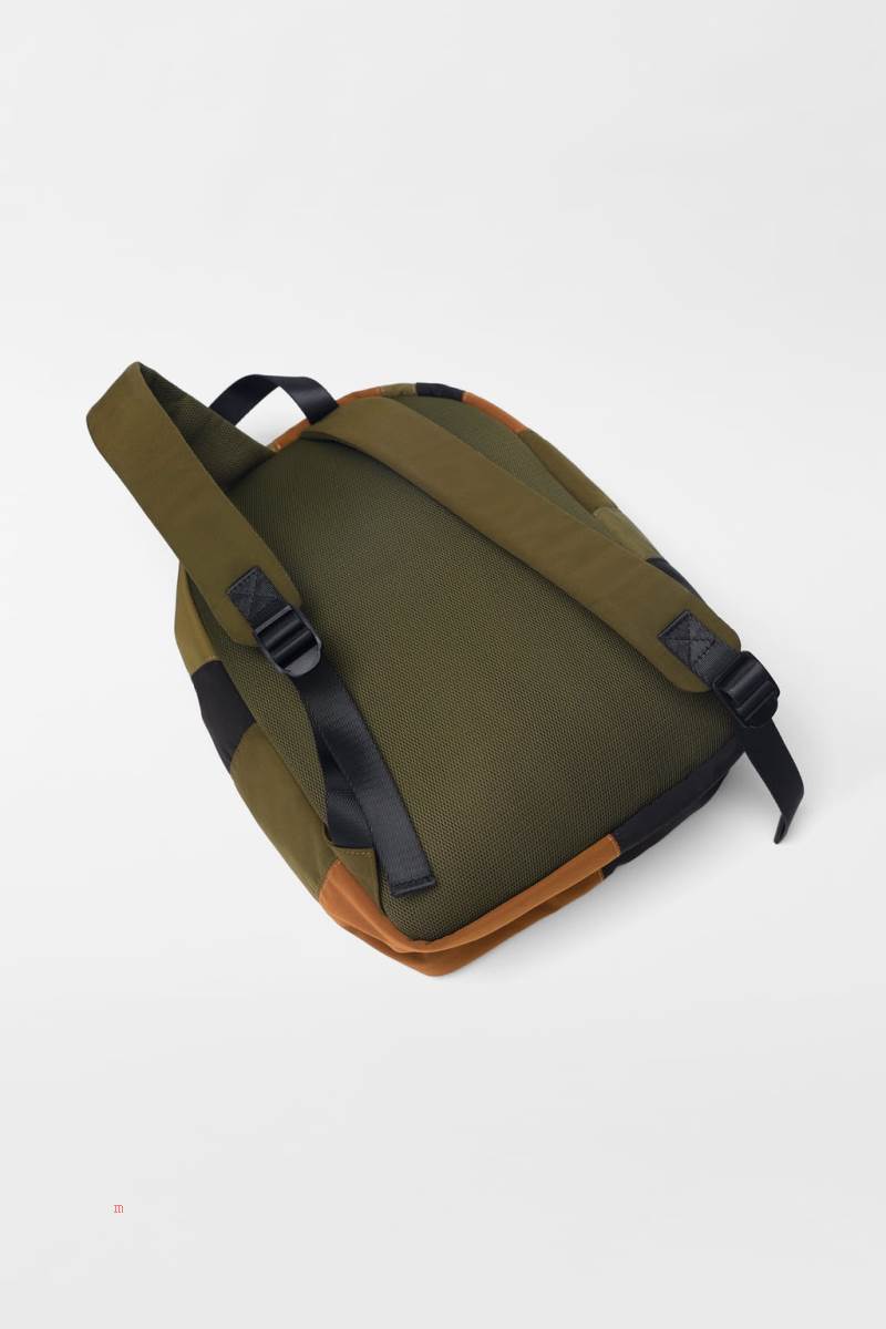 ZARA DINOSAUR Ryggsäck Tjej Khaki Gröna | OCQLI-0876
