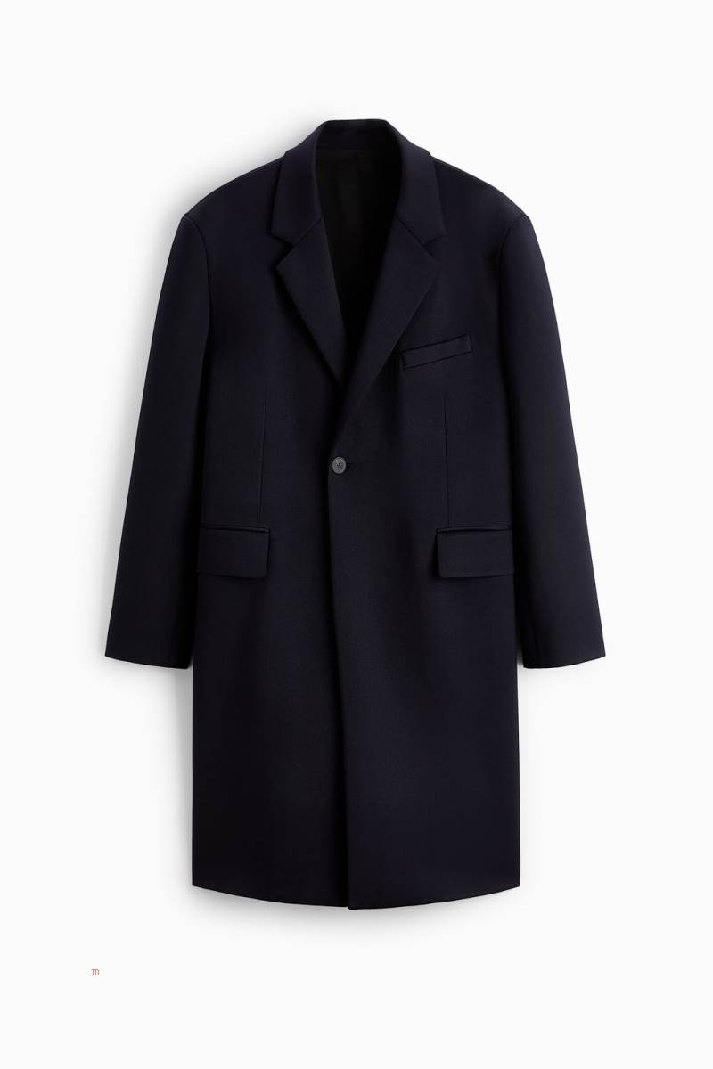 ZARA DOUBLE-BREASTED Rockar Herr Marinblå Blå | OKQZI-0875