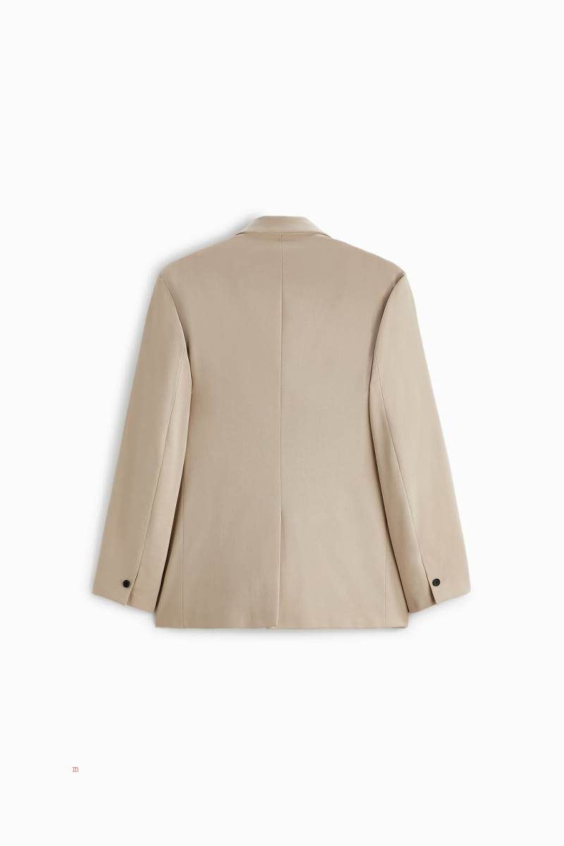 ZARA DOUBLE-BREASTED SUIT Blazers Herr Beige | BWJPV-9507