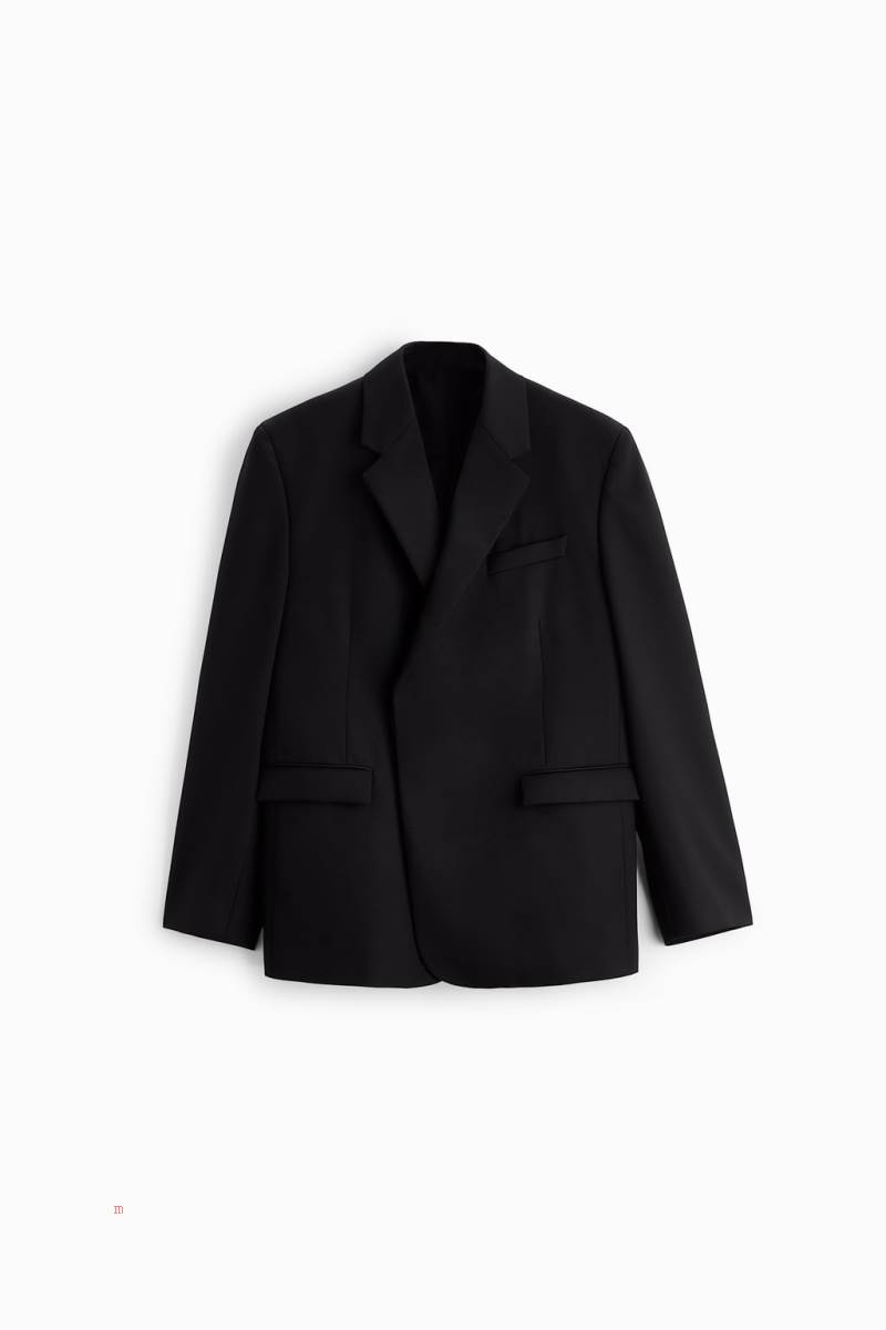 ZARA DOUBLE-BREASTED SUIT Blazers Herr Svarta | BHUAO-7189
