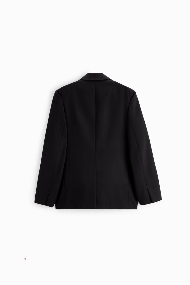 ZARA DOUBLE-BREASTED SUIT Blazers Herr Svarta | BHUAO-7189
