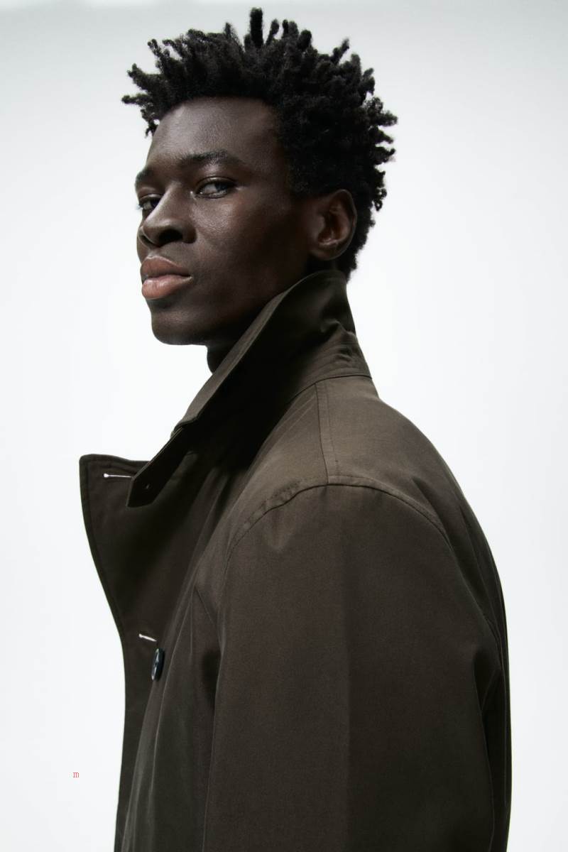 ZARA DOUBLE-BREASTED WATER-REPELLENT TRENCH Rockar Herr Bruna | BWHQS-7485