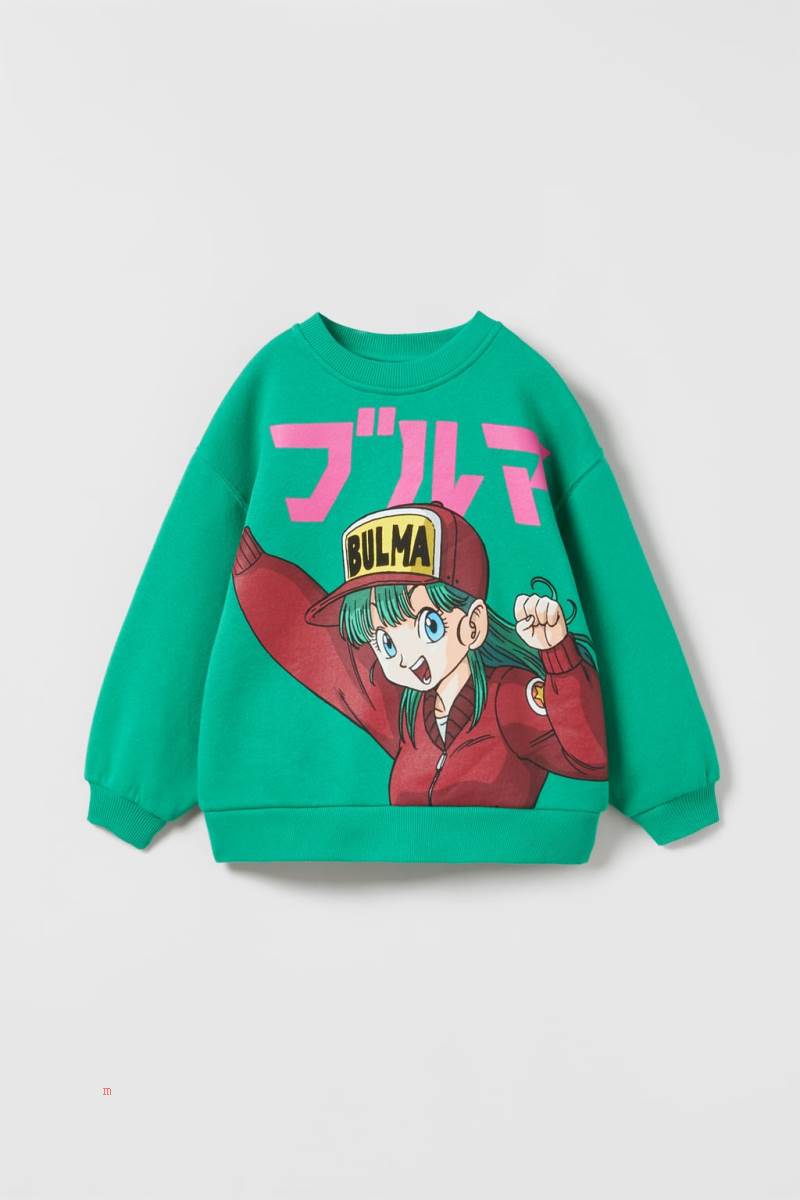 ZARA DRAGON BALL © Sweatshirt Pojke Gröna | IMWOR-9820