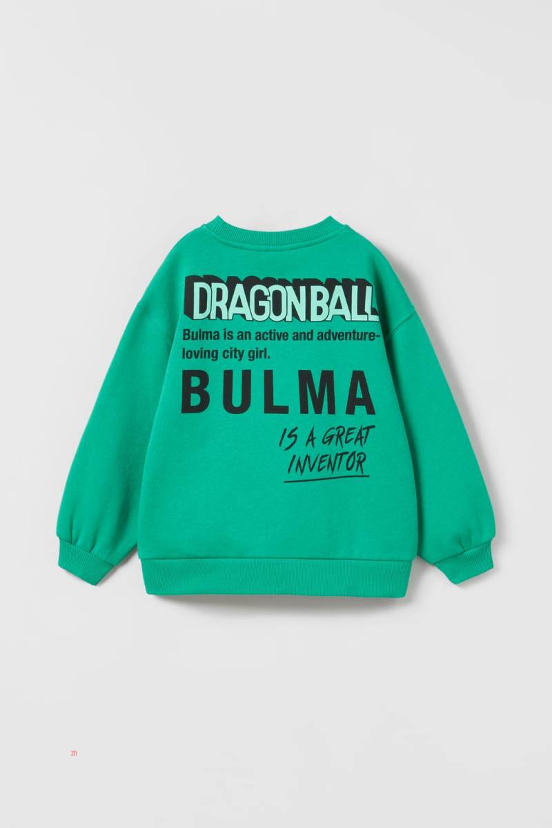 ZARA DRAGON BALL © Sweatshirt Tjej Gröna | LRPUI-9210