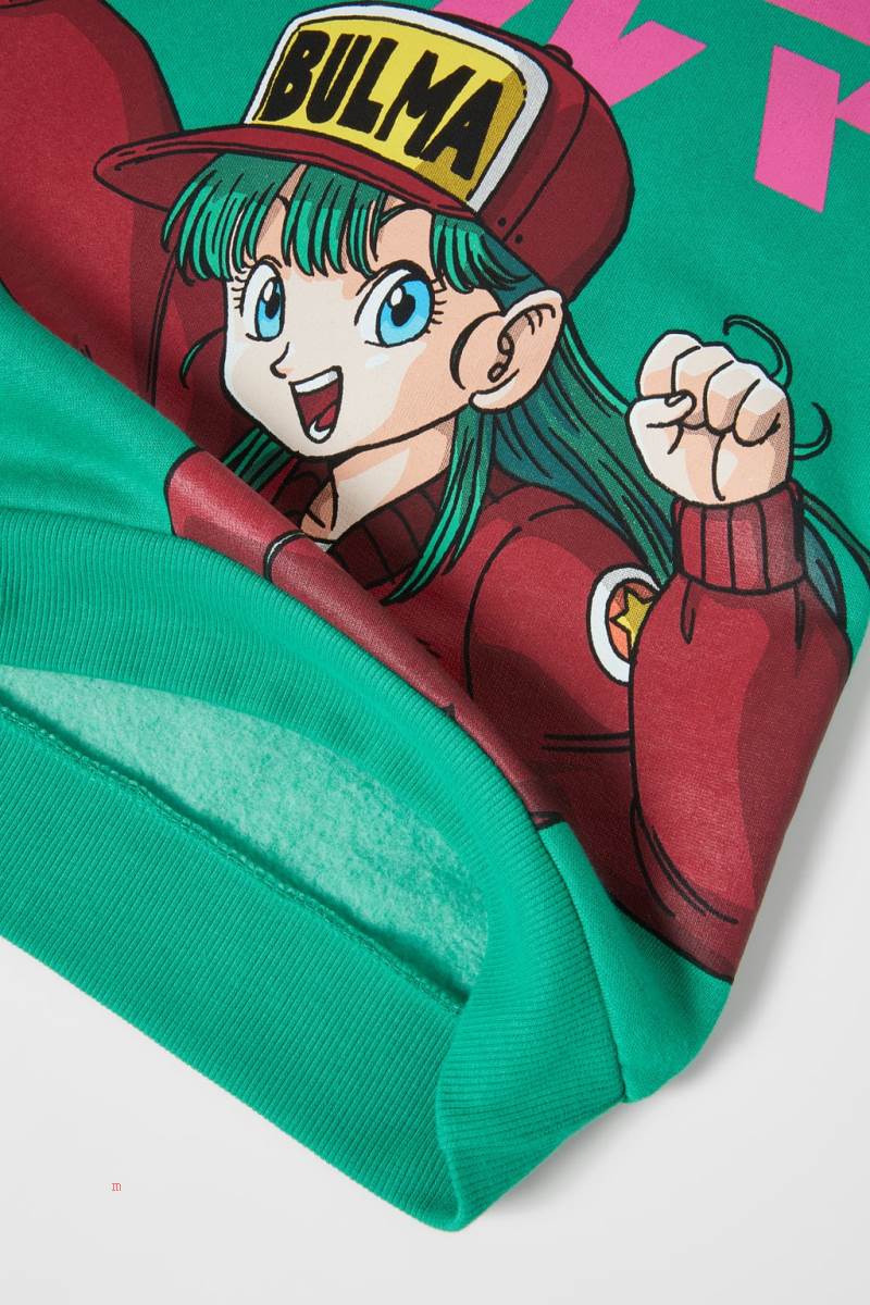 ZARA DRAGON BALL © Sweatshirt Tjej Gröna | LRPUI-9210