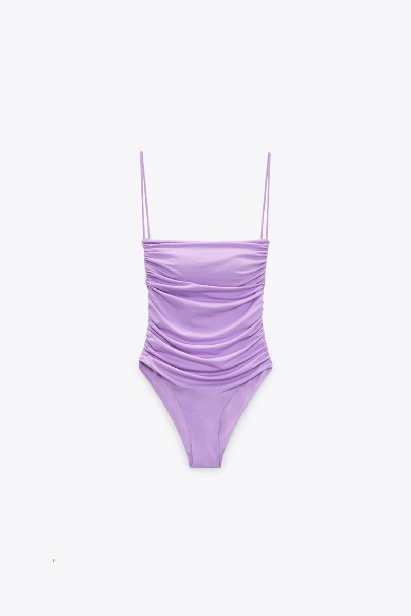 ZARA DRAPED Baddräkter Dam Ljuslila | DZIRU-6328
